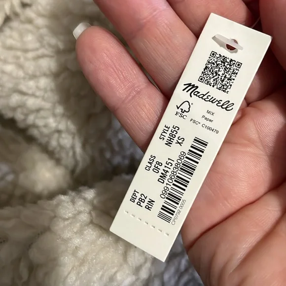 Madewell xs The Cropped Oversized Trucker Jean Jacket: Sherpa Collar Edi… - Picture 7 of 9